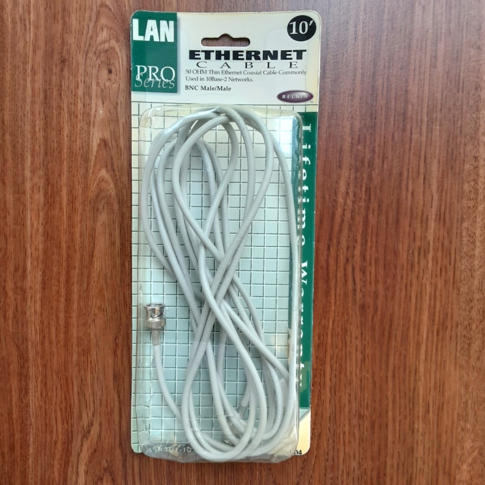 Pro Series Ethernet Cable 10ft, Belkin, BNC Male/Male, USA